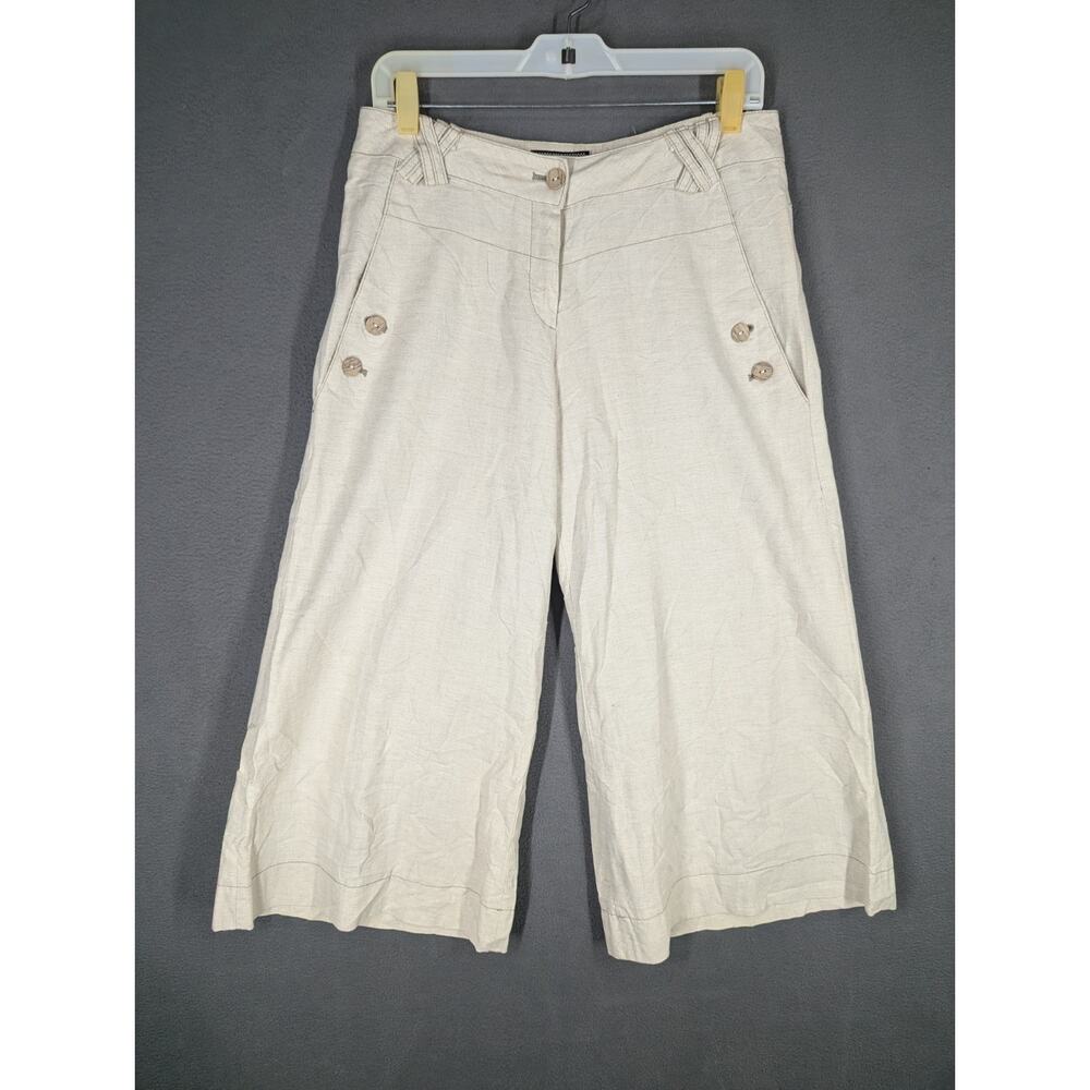 Linen Culottes K-Fashion Sailor Wide Leg Crop Pants 30x22